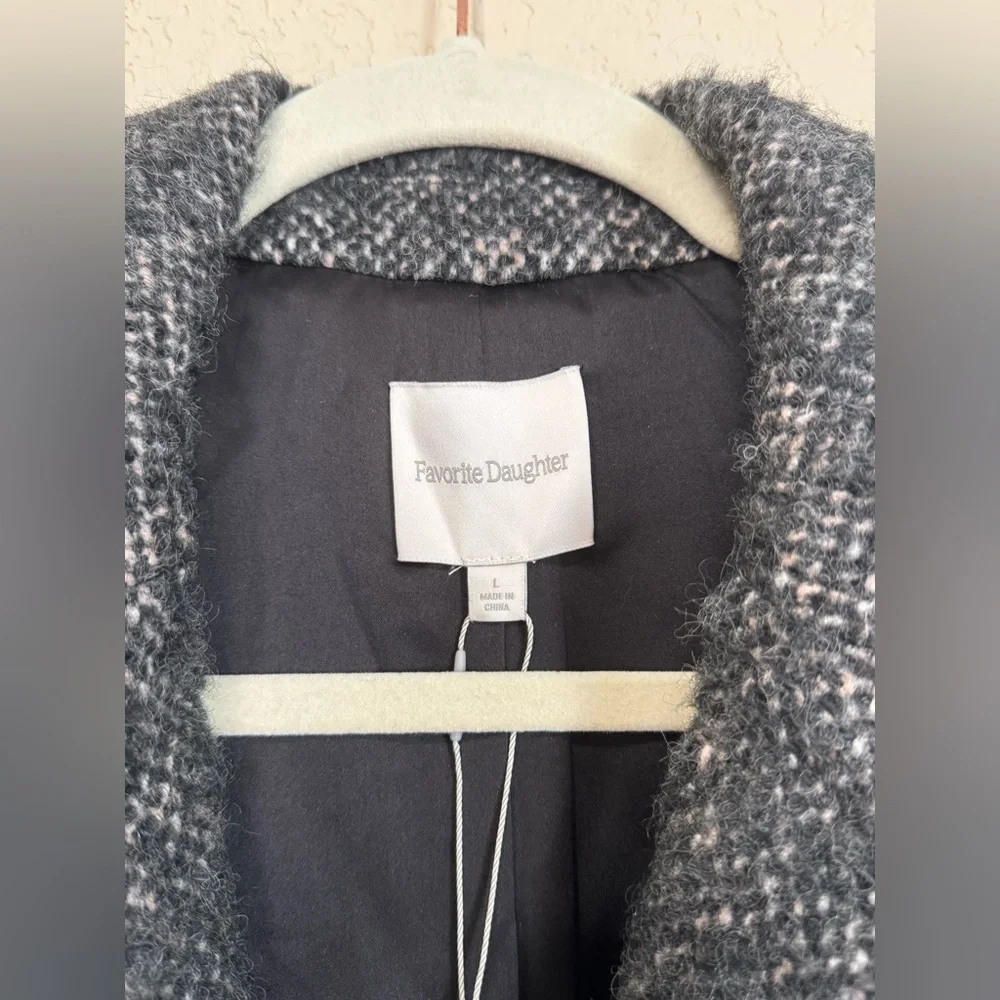 NWT* Favorite Daughter the City Tweed Coat Black/Multi, Size Large - Picture 2 of 7
